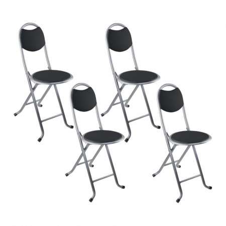 Pack 4 Taburetes Plegables con Respaldo 32x36x73.5cm 7house Taburetes 1