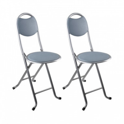 Pack 2 Taburetes Plegables con Respaldo 32x36x73.5cm 7house Taburetes 7