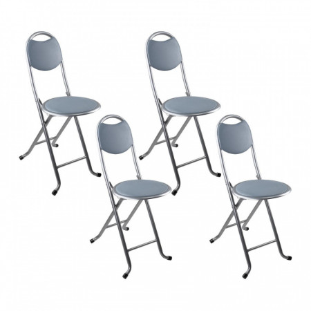Pack 4 Taburetes Plegables con Respaldo 32x36x73.5cm 7house Taburetes 7