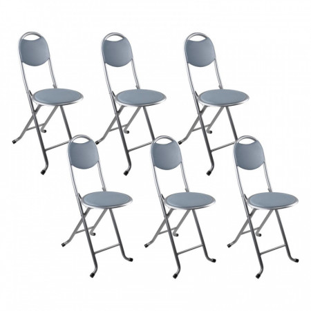 Pack 6 Taburetes Plegables con Respaldo 32x36x73.5cm 7house Taburetes 7 Pack 6 Taburetes Plegables con Respaldo 32x36x73.5cm 7house Taburetes 7