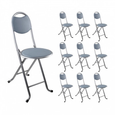 Pack 10 Taburetes Plegables con Respaldo 32x36x73.5cm 7house Taburetes 7