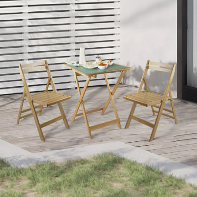 Silla Plegable de Madera de Bambú Biano 46x44x78cm O91 Sillas y Sillones de Exterior 6