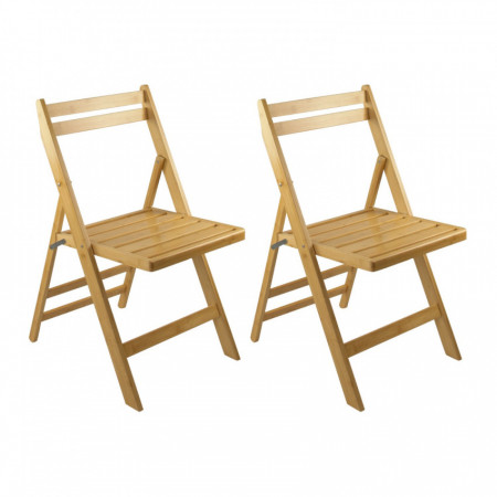 Pack 2 Sillas Plegables de Madera de Bambú Biano 46x44x78cm O91 Sillas y Sillones de Exterior 1