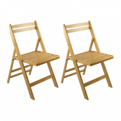 Pack 2 Sillas Plegables de Madera de Bambú Biano 46x44x78cm O91 Sillas y Sillones de Exterior 1