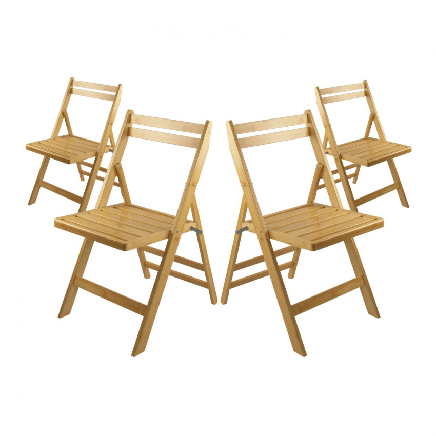 Pack 4 Sillas Plegables de Madera de Bambú Biano 46x44x78cm O91 Sillas y Sillones de Exterior 1 Pack 4 Sillas Plegables de Madera de Bambú Biano 46x44x78cm O91 Sillas y Sillones de Exterior 1