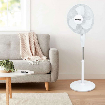 Ventilador de Pie con Mando 16" 40cm 40W 3 Velocidades Neos Comfort Blanco Thinia Home Ventiladores de Pie 7 Ventilador de Pie con Mando 16" 40cm 40W 3 Velocidades Neos Comfort Blanco Thinia Home Ventiladores de Pie 7