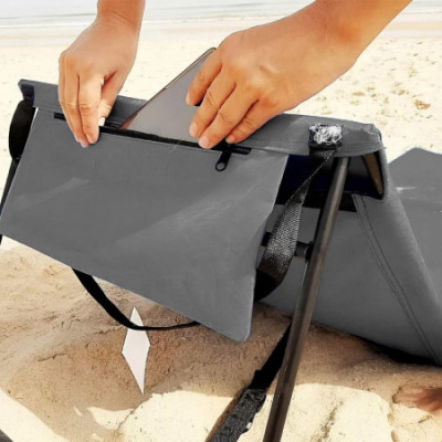 Pack 2 Esterillas Plegables de Playa Acolchadas con Respaldo 149.5x50.5x42cm Thinia Home Mobiliario de Camping 9