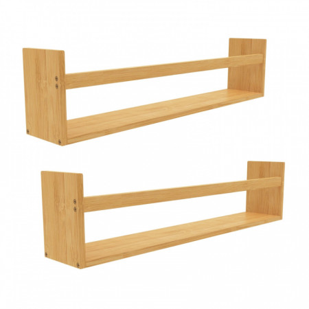 Pack 2 Estantes de Pared en Bambú Canoply 15x70x12cm 7house Estanterías 1