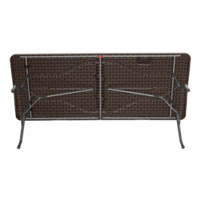 MegaPack 10 Mesas Plegables Portátiles Resina 180cm Marrón Efecto Madera Thinia Home Mesas Plegables 4