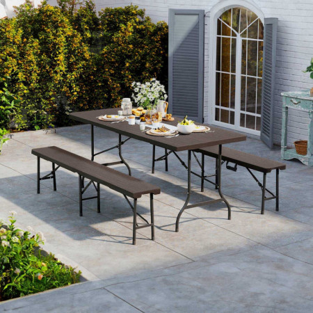 MegaPack 10 Mesas Plegables Portátiles Resina 180cm Marrón Efecto Madera Thinia Home Mesas Plegables 7 MegaPack 10 Mesas Plegables Portátiles Resina 180cm Marrón Efecto Madera Thinia Home Mesas Plegables 7