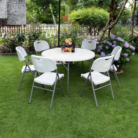 Pack 2 Mesas Plegables Portátiles Resina Ø121cm Blanco Efecto Granito Thinia Home Mesas Plegables 7 Pack 2 Mesas Plegables Portátiles Resina Ø121cm Blanco Efecto Granito Thinia Home Mesas Plegables 7
