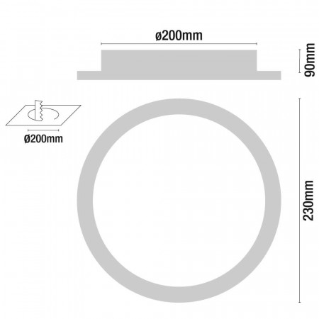 Downlight LED Empotrable Redondo 24W 2280lm Ø20cm Blanco Eilen Downlight Empotrable 7 Downlight LED Empotrable Redondo 24W 2280lm Ø20cm Blanco Eilen Downlight Empotrable 7