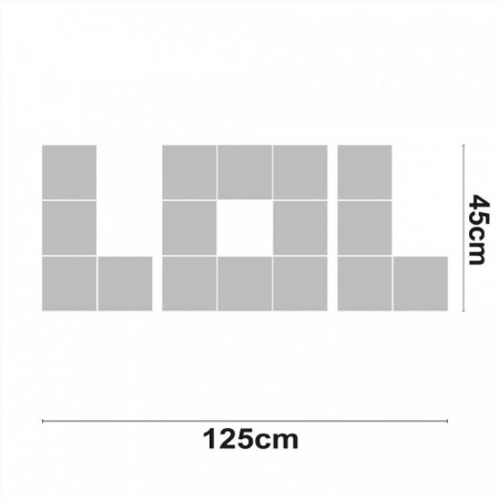 Palabra LED LOL Decorativa 48W 3200lm 4000K 45x125cm 7hSevenOn Deco Pantallas y Regletas LED 2
