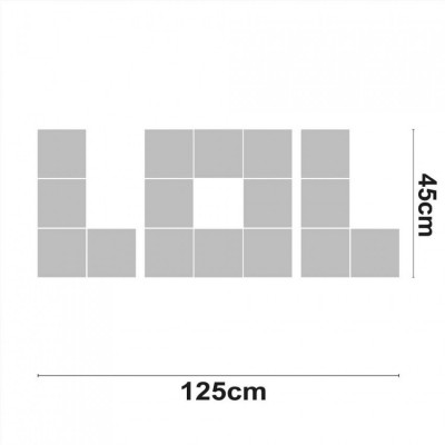 Palabra LED LOL Decorativa 48W 3200lm 4000K 45x125cm 7hSevenOn Deco Pantallas y Regletas LED 2