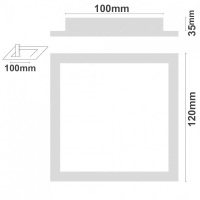 Downlight LED Ultraslim Empotrable Cuadrado 12W 450lm 10,5x10,5cm 4000K Blanco Eilen Downlight Empotrable 3