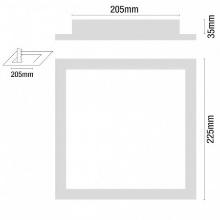 Downlight LED Ultraslim Empotrable Cuadrado 26W 2400lm 20,5x20,5cm 4000K Aluminio 7hSevenOn Downlight Empotrable 4 Downlight LED Ultraslim Empotrable Cuadrado 26W 2400lm 20,5x20,5cm 4000K Aluminio 7hSevenOn Downlight Empotrable 4