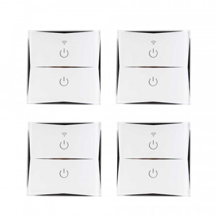 Pack 4 Interruptores Dobles WiFi de Pared vía Smartphone/APP 7hSevenOn Home Enchufes Inteligentes 1