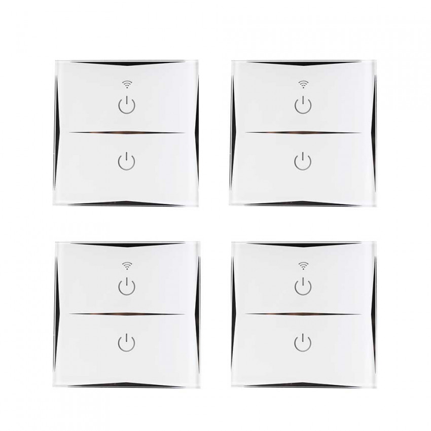 Pack 4 Interruptores Dobles WiFi de Pared vía Smartphone/APP 7hSevenOn Home Enchufes Inteligentes 1