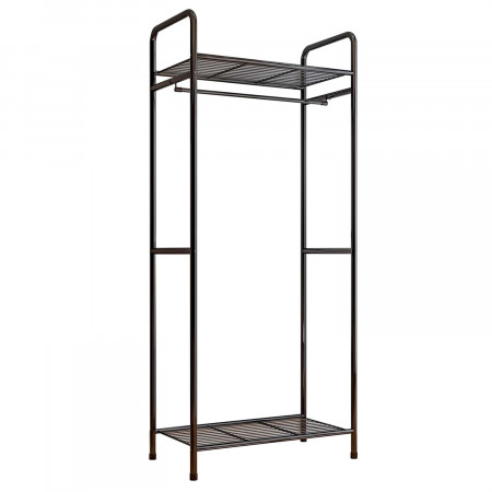 Bengaleiro de metal com 2 prateleiras Trade Black 64,5x38x172cm 7house Bengaleiros e sapateiras 1