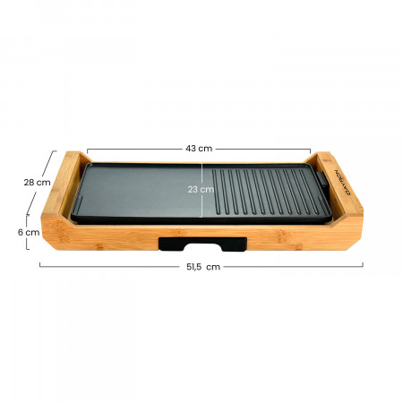 Grelhador antiaderente de estilo oriental Grelhador 1800W Natural/Preto Dayron Electrodomésticos 4