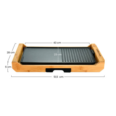 Grelhador antiaderente de estilo oriental Grelhador 1800W Natural/Preto Dayron Electrodomésticos 4