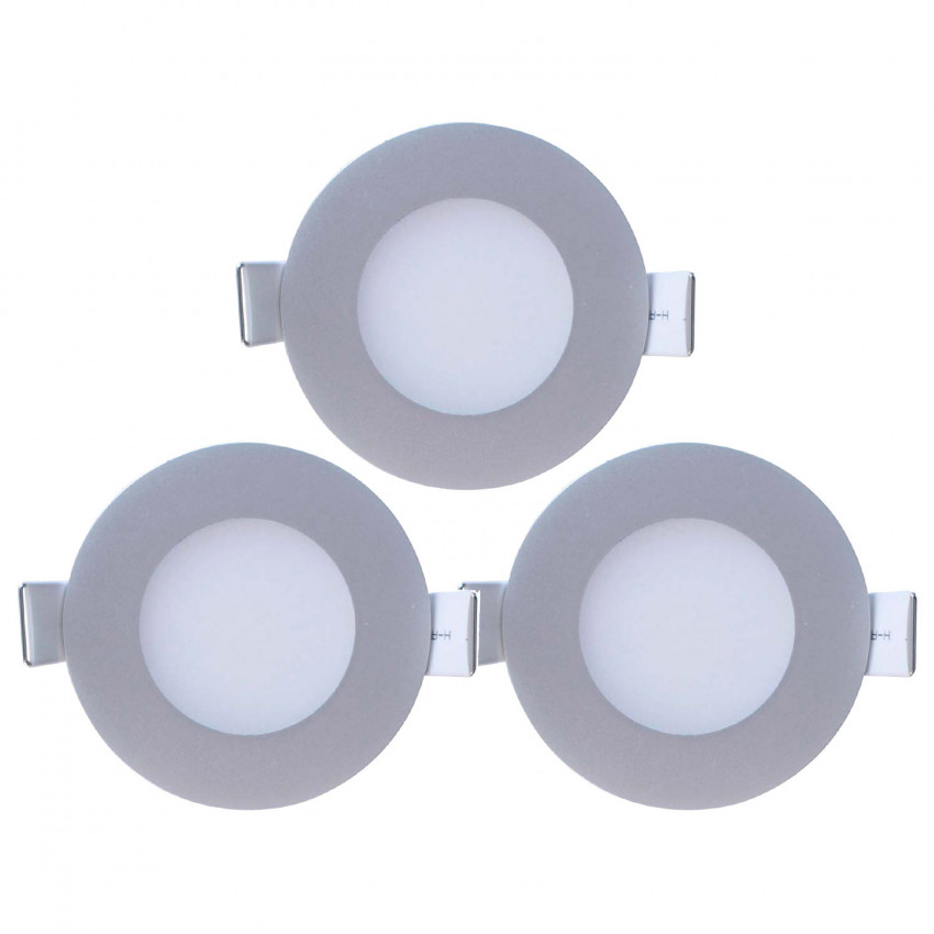 Pack 3 Mini Downlight LED Ultraslim Empotrable Redondo 4W 300lm Ø7cm 4000K Aluminio 7hSevenOn Downlight Empotrable 1 Pack 3 Mini Downlight LED Ultraslim Empotrable Redondo 4W 300lm Ø7cm 4000K Aluminio 7hSevenOn Downlight Empotrable 1