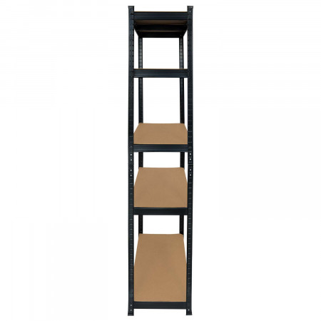 MegaPack 10 Estanterías Modulares Negras con 5 Baldas Ajustables 180x90x40cm 875Kg 7house Estanterías 2