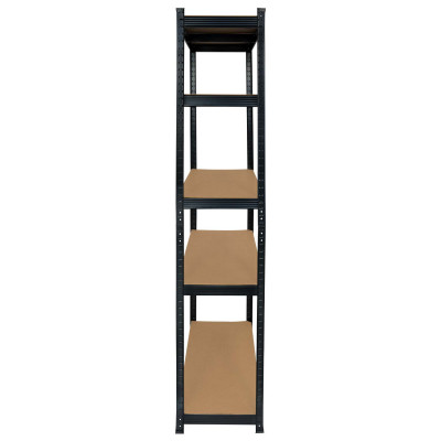 MegaPack 10 Estanterías Modulares Negras con 5 Baldas Ajustables 180x90x40cm 875Kg 7house Estanterías 2