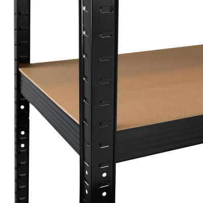 MegaPack 10 Estanterías Modulares Negras con 5 Baldas Ajustables 180x90x40cm 875Kg 7house Estanterías 3