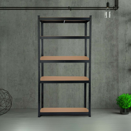 MegaPack 10 Estanterías Modulares Negras con 5 Baldas Ajustables 180x90x40cm 875Kg 7house Estanterías 7 MegaPack 10 Estanterías Modulares Negras con 5 Baldas Ajustables 180x90x40cm 875Kg 7house Estanterías 7