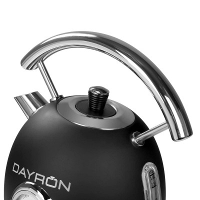 Hervidor de Agua Retro 1850-2200W Negro/Plata Dayron Electrodomésticos 3