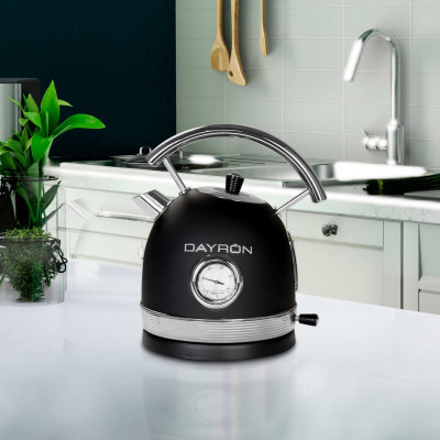 Hervidor de Agua Retro 1850-2200W Negro/Plata Dayron Electrodomésticos 7