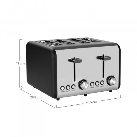 Tostadora Retro Doble 1500W Negro/Plata Dayron Electrodomésticos 5