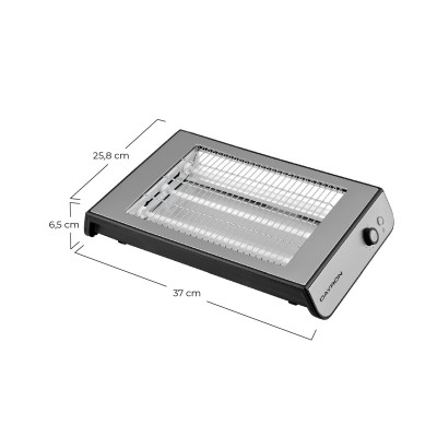 Tostador Horizontal/Plano Turbo 900W Negro/Gris Dayron Electrodomésticos 6