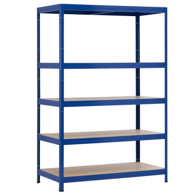 Estantería Modular Azul con 5 Baldas Ajustables 180x120x60cm 1250Kg 7house Estanterías 1