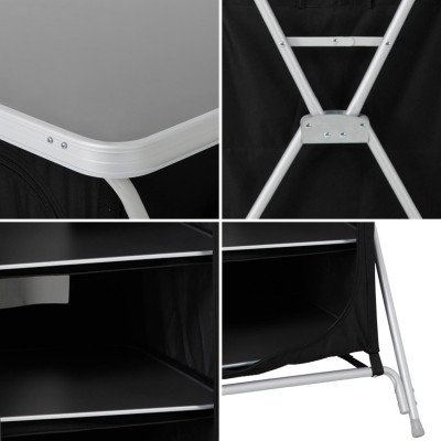 Armario Cocina Plegable para Camping Negro 60,5x61x91cm 7house Mobiliario de Camping 5