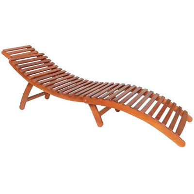 Tumbona Plegable de Madera de Acacia con Cojín Wasaga 7house Hamacas y Tumbonas 2