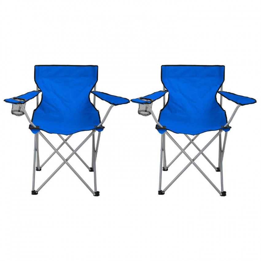 Pack 2 Sillas Plegables de Camping con Posavasos 79x47x80cm 7house Mesas y Sillas Plegables 1 Pack 2 Sillas Plegables de Camping con Posavasos 79x47x80cm 7house Mesas y Sillas Plegables 1
