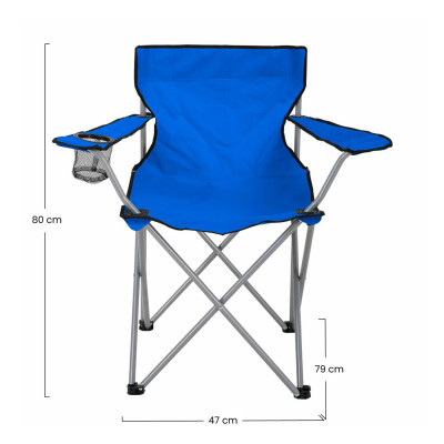 Pack 2 Sillas Plegables de Camping con Posavasos 79x47x80cm 7house Mesas y Sillas Plegables 4