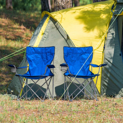 Pack 2 Sillas Plegables de Camping con Posavasos 79x47x80cm 7house Mesas y Sillas Plegables 5
