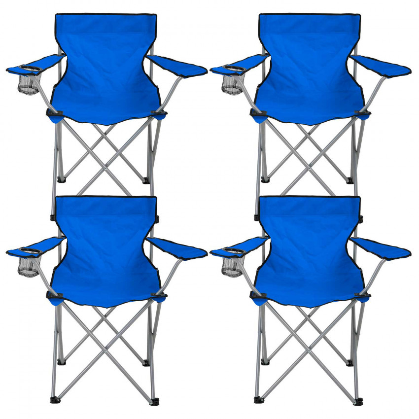 Pack 4 Sillas Plegables de Camping con Posavasos 79x47x80cm 7house Mesas y Sillas Plegables 1 Pack 4 Sillas Plegables de Camping con Posavasos 79x47x80cm 7house Mesas y Sillas Plegables 1