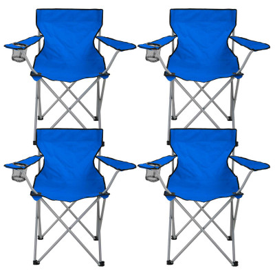 Pack 4 Sillas Plegables de Camping con Posavasos 79x47x80cm 7house Mesas y Sillas Plegables 1