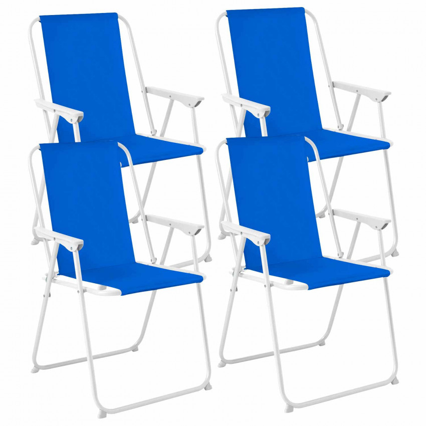 Pack 4 Sillas Plegable de Camping/Playa 53x56x79cm 7house Mesas y Sillas Plegables 1 Pack 4 Sillas Plegable de Camping/Playa 53x56x79cm 7house Mesas y Sillas Plegables 1