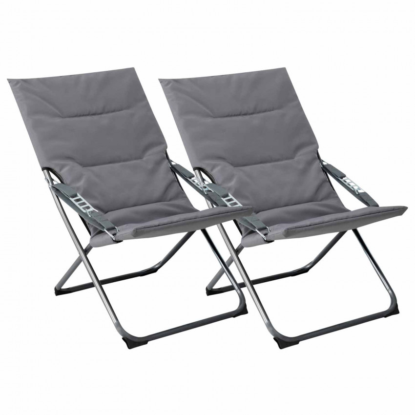 Pack 2 Tumbonas Plegables Acolchadas 4 Posiciones Gris 63x86x94cm 7house Hamacas y Tumbonas 1 Pack 2 Tumbonas Plegables Acolchadas 4 Posiciones Gris 63x86x94cm 7house Hamacas y Tumbonas 1