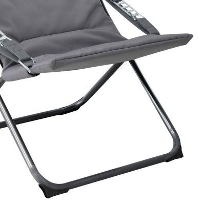 Pack 2 Tumbonas Plegables Acolchadas 4 Posiciones Gris 63x86x94cm 7house Hamacas y Tumbonas 3