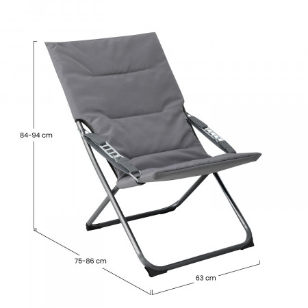 Pack 2 Tumbonas Plegables Acolchadas 4 Posiciones Gris 63x86x94cm 7house Hamacas y Tumbonas 4 Pack 2 Tumbonas Plegables Acolchadas 4 Posiciones Gris 63x86x94cm 7house Hamacas y Tumbonas 4