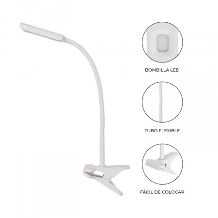 Lâmpada de fixação integrada 4W 235lm LED Flexo Branco 7hSevenOn Flexos e candeeiros de secretária 5