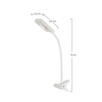 Candeeiro Flexo LED de 4W 235lm branco com pinça integrada 7hSevenOn Flexos e candeeiros de secretária 6