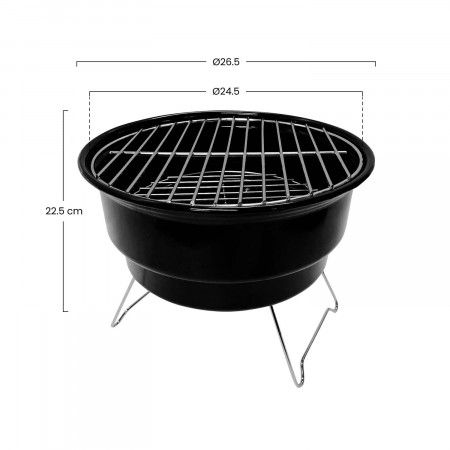 Barbacoa de Carbón con Bolsa Isotérmica Marjal Negro Ø26,5x22,5cm 7house Barbacoas 4
