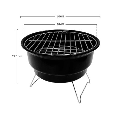 Barbacoa de Carbón con Bolsa Isotérmica Marjal Negro Ø26,5x22,5cm 7house Barbacoas 4